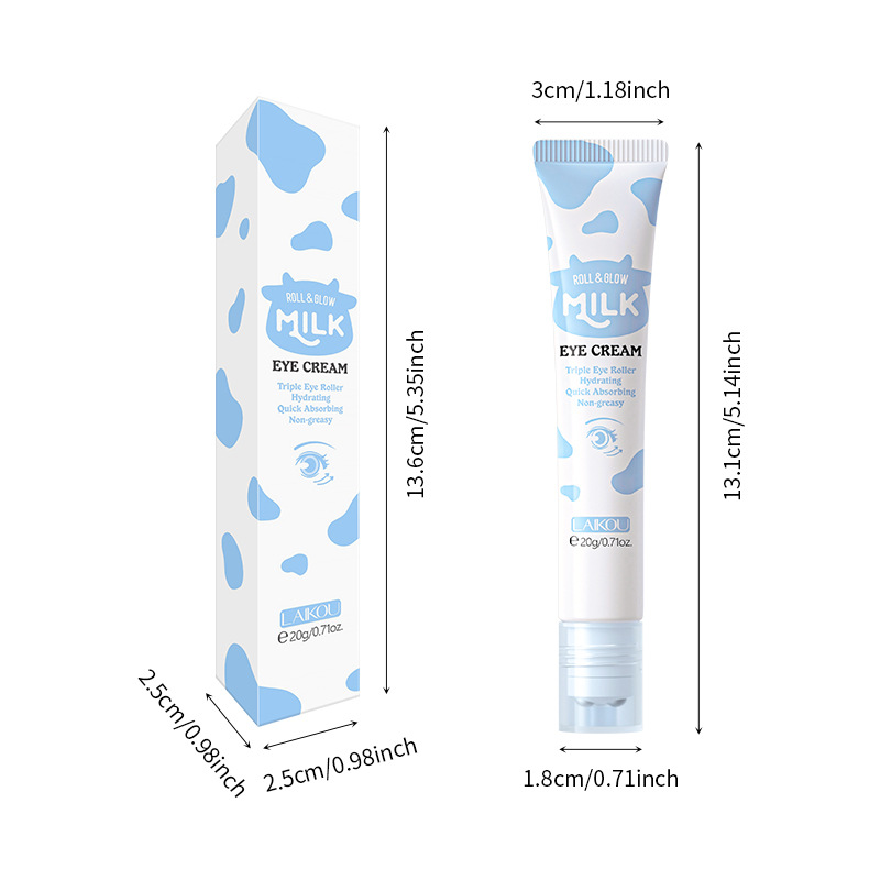 Cross-border LAIKOU milk ball light eye cream 20g hydrating and moisturizing eye skin in stock