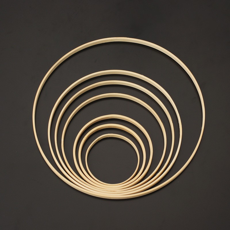 Bamboo Crafts Group Fan Accessories Bamboo Embroidery Frame Inner Ring Wedding Set Decoration Fan Dream Catcher Bamboo Ring