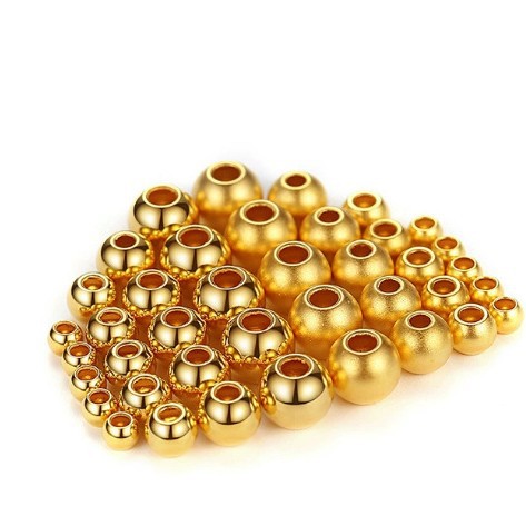 Water Pearl Gold 999 Pure Gold Bead Single Small Loose Bead Lucky Bead Bracelet Ancient Style Beaded Bracelet Popular Online Trend