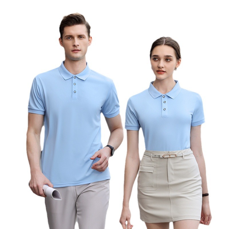 Summer Short-Sleeved Ice Silk Polo Shirt with Printed Logo Lapel Workwear Group Workwear T-Shirt Advertising Shirt with Printed Wholesale
