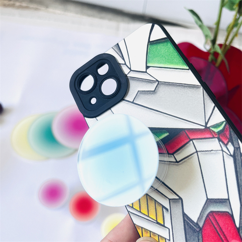 Airbag Bracket Candy Color Gradient Mobile Phone Ring Buckle Glue Dropping Acrylic Internet Celebrity Lazy Telescopic Bracket LOGO Printing