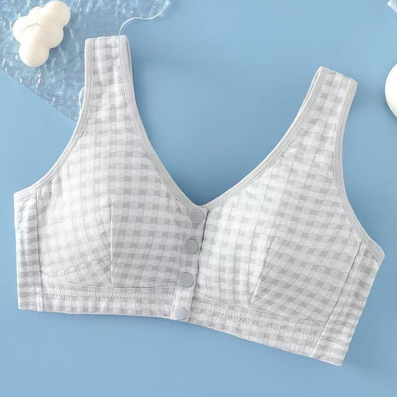 New Style Cotton Front Buckle Underwear plus size Vest for Elderly Mothers Bra No Steel Rings Sports Bra for Middle-aged and Elderly