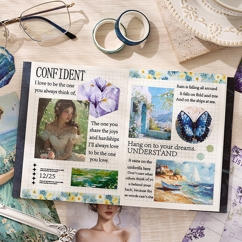 Yuezhen Poetic Time Hand Account Set Box Hand Account Gift Box Cross-border Retro Hand Account Book Gift Box Hand Account suit Gift Box