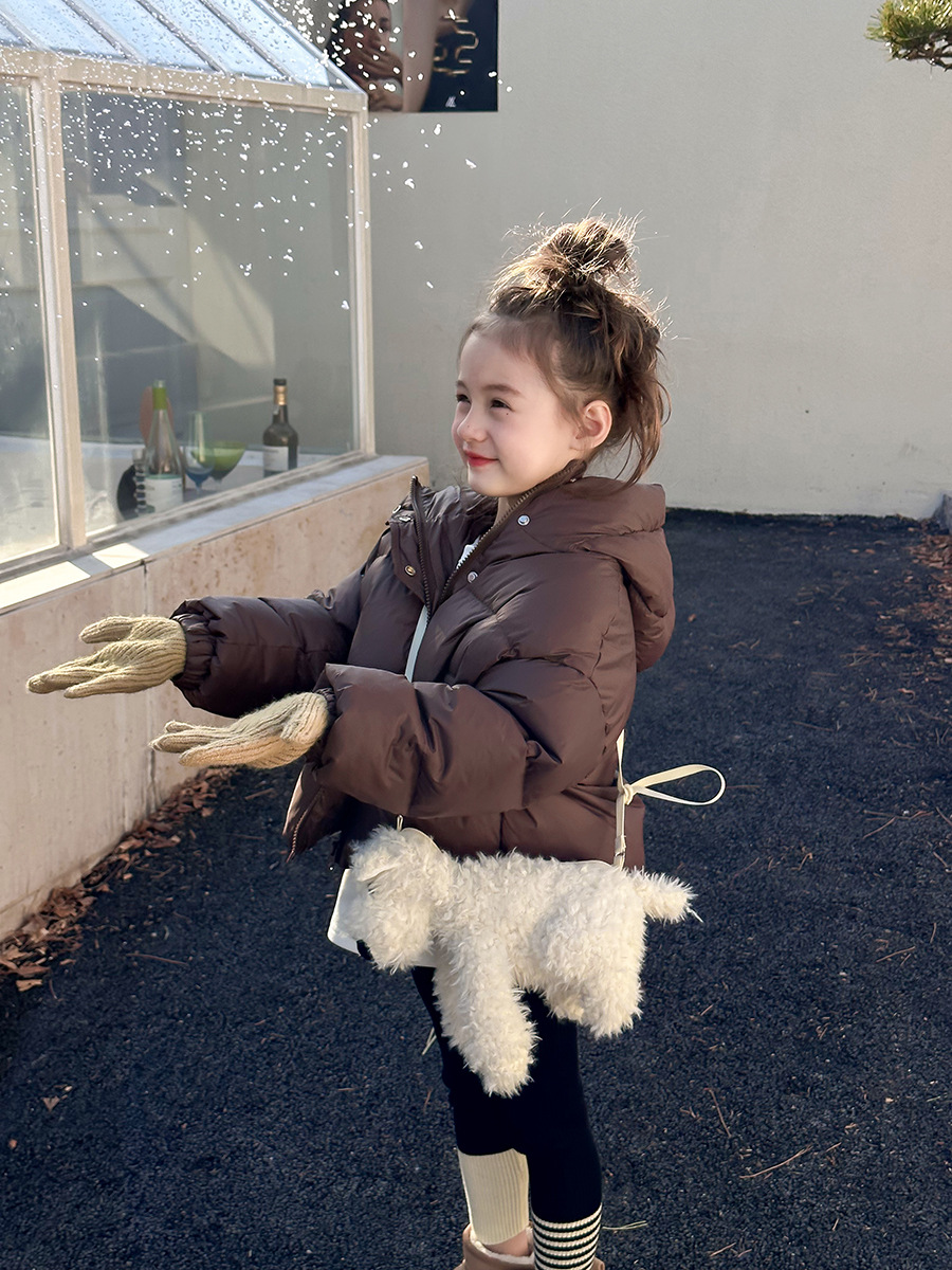 [Clearance Item] Children's Short Warm Jacket for Girls, New National Standard 90% down Hooded Puffer Coat