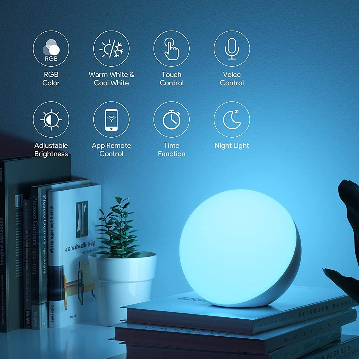 T21 Spherical Night Light Smart Graffiti App Bedside Table Lamp Bedroom Bedside Eye Protection Kidsren's Pat Lamp