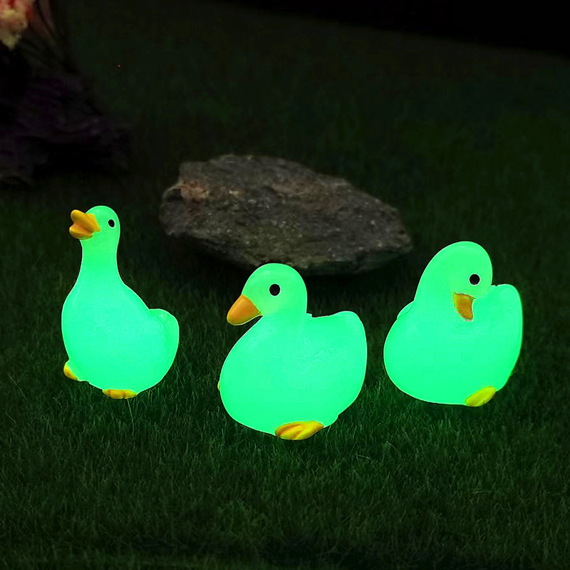Cross-Border Luminous Duck Micro Landscape Gardening Potted Landscaping Small Ornaments Luminous Duck Desktop Decoration Gadgets