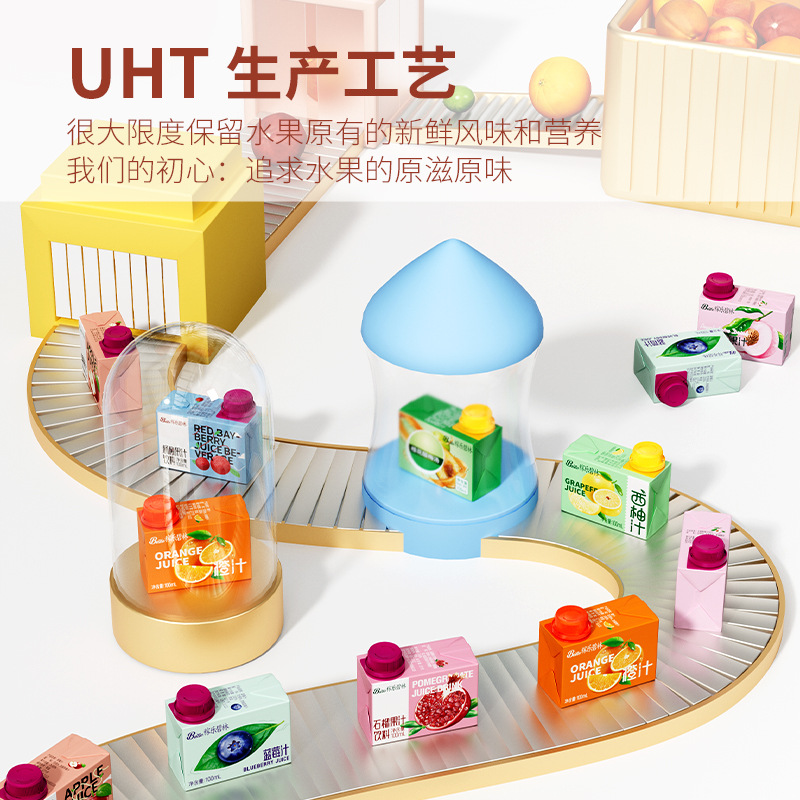 Bilin Mini Fruit Juice 100ml Small Beverage Orange Juice, Prune Juice, Pineapple Juice, Aviation Bayberry Juice, Fresh Grape Fruit