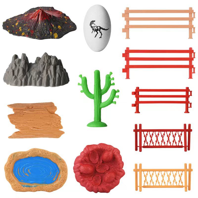Симуляция динозавров игрушка сцена аксессуары симуляция динозавров яйца вулкан камень забор карта животного забора