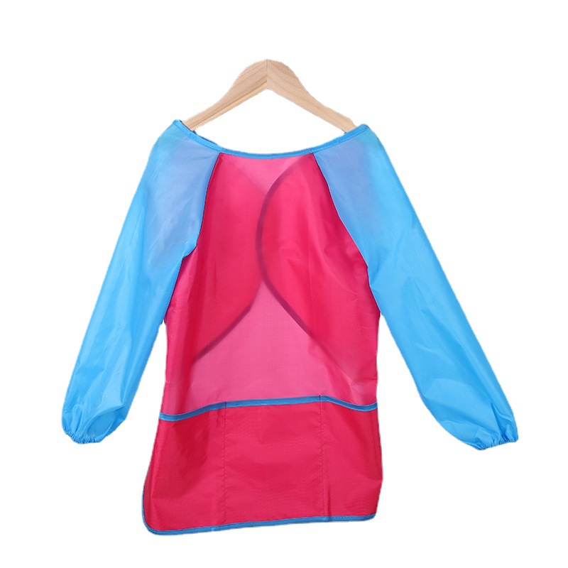 Children's waterproof overalls long sleeve apron suit art protective clothing painting pocket bib reverse clothing wholesale