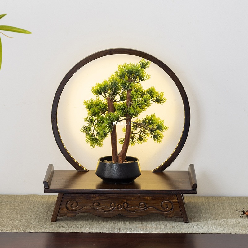 Mini Altar for Buddhist Shrine with Guanyin Statue and Incense Stand Base