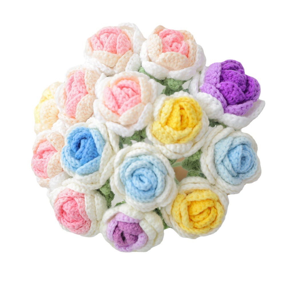 To figure to sample illustration custom wool hand-woven bouquet wool flower simulation flower bag hat