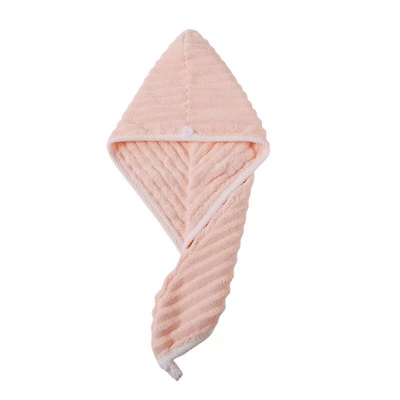New Wave Pattern Dry Hair Hat Towel Thickened Soft Strong Absorbent Coral Fleece Cute Quick-drying Net Red Bag Tape