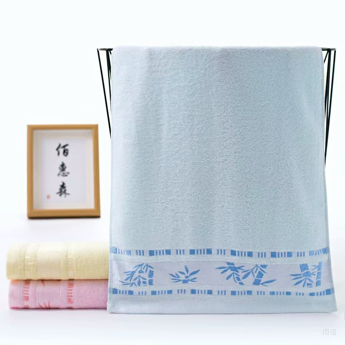 Factory wholesale bamboo fiber towel cotton soft absorbent towel plain jacquard face towel adult household face towel