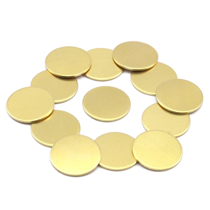 H62 Pure Brass Disc Round Copper Plate with Holes DIY Jewelry Tag Spacer Laser Engraving Polishing Engraving Processing