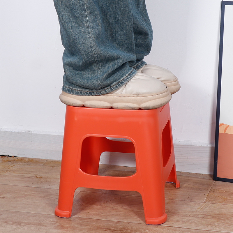 Thickened phoenix tail plastic square stool extra thick non-slip shoe changing stool bathroom stool simple high stool children's stool chair wholesale