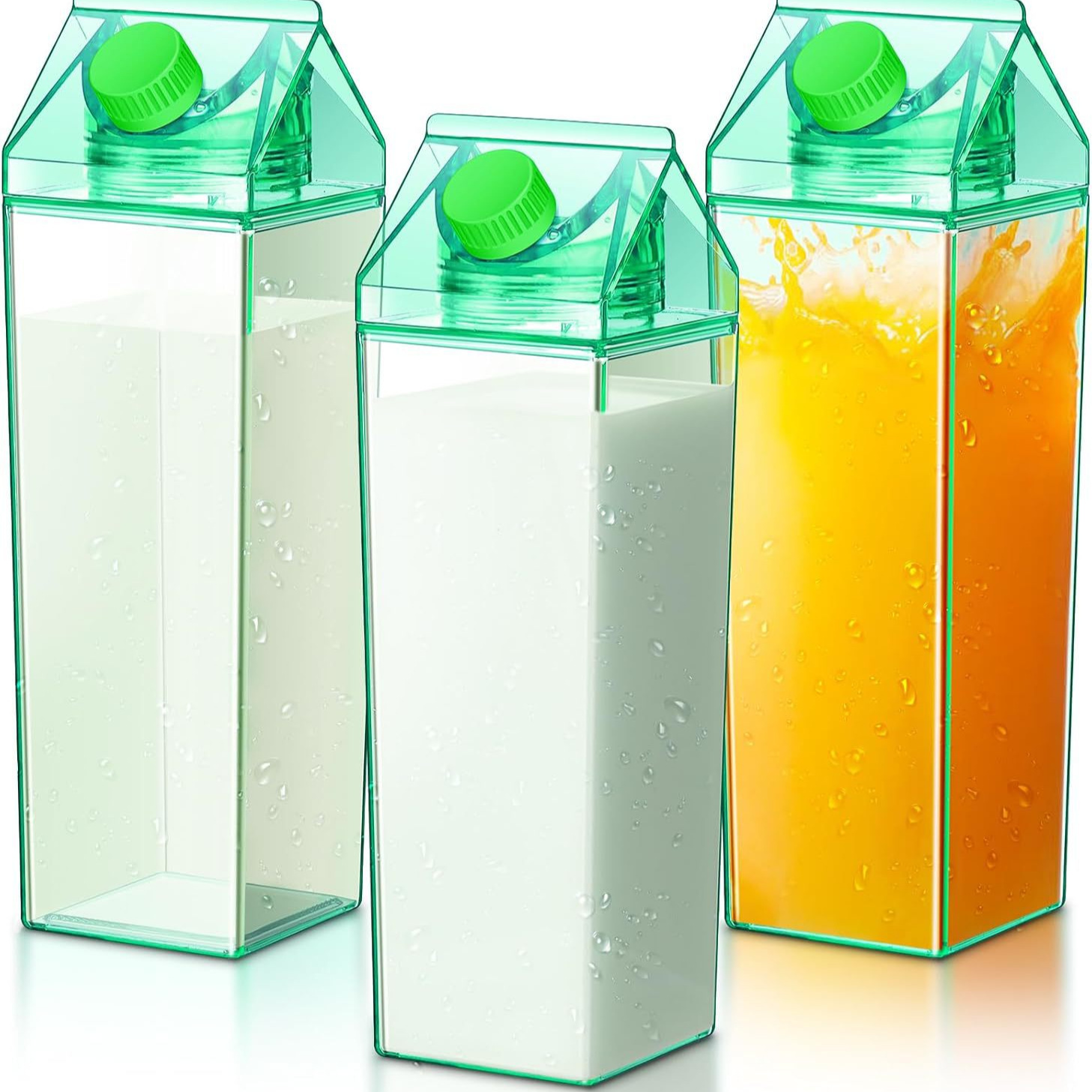 Cross-border hot square milk cup net red creative 500ML1000ML plastic milk cup in stock printing logo