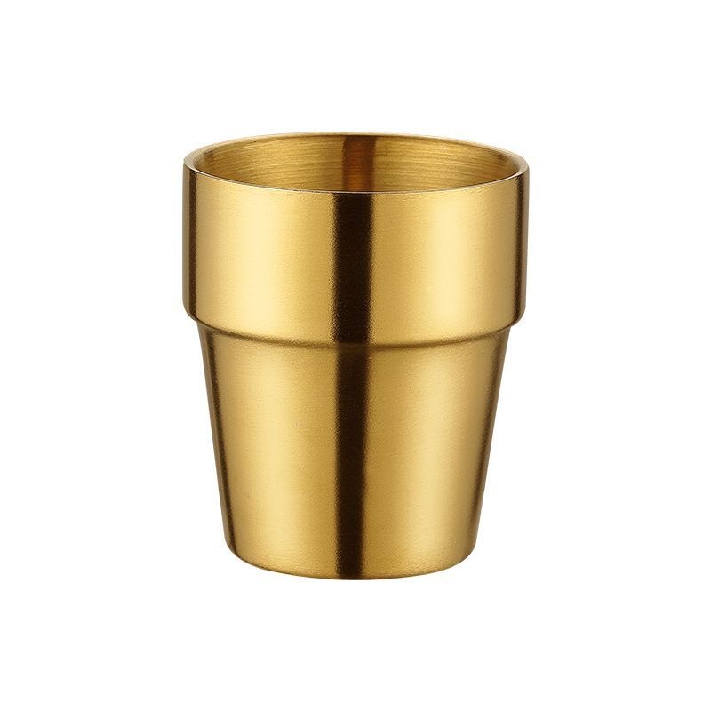 304 Stainless Steel Water Cup Tea Cup Step Cup Korean Double-Layer Insulated Anti-Scalding Coffee Cup Beer Cup Cold Drink Cup