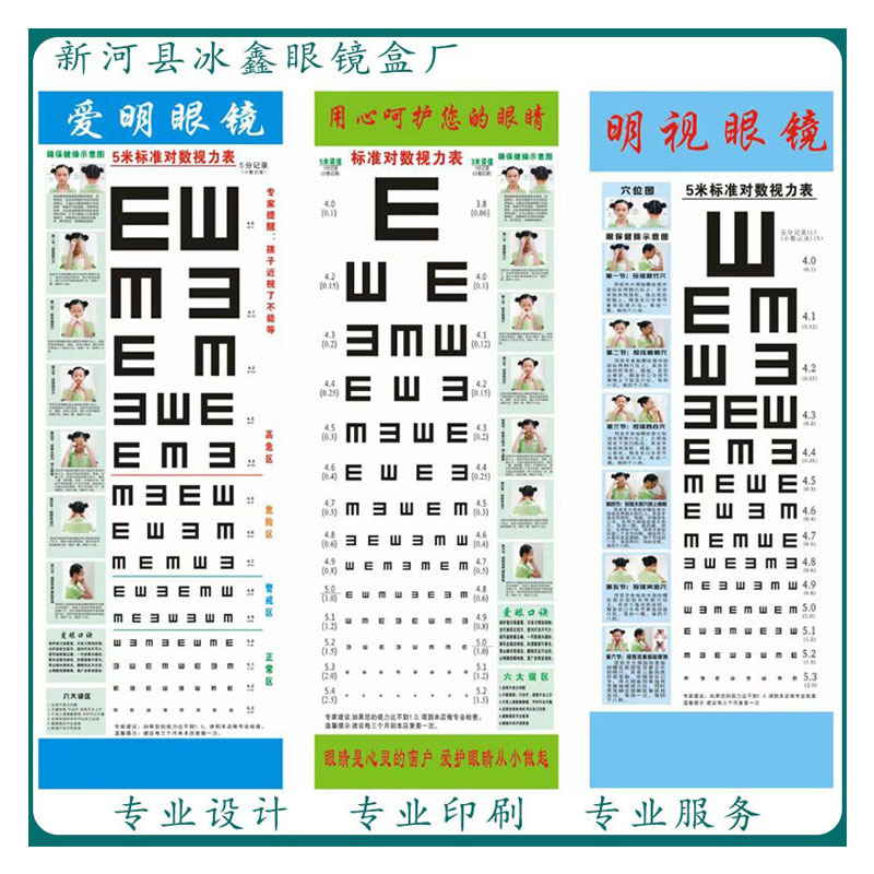 Standard Viewing Chart 3.5m Copper Paper Kidsren's Adult Vision Test Home Optical Shop Activity Vision Chart