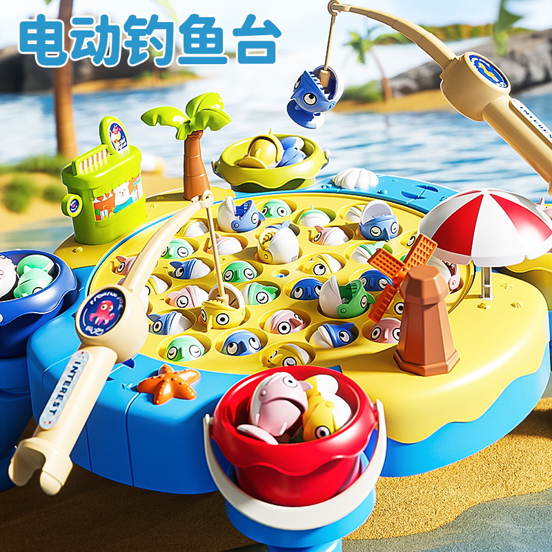 Кросс-бордовые новые электрические магнитные детские рыболовные игрушки для раннего обучения образовательные музыкальные интерактивные игрушки