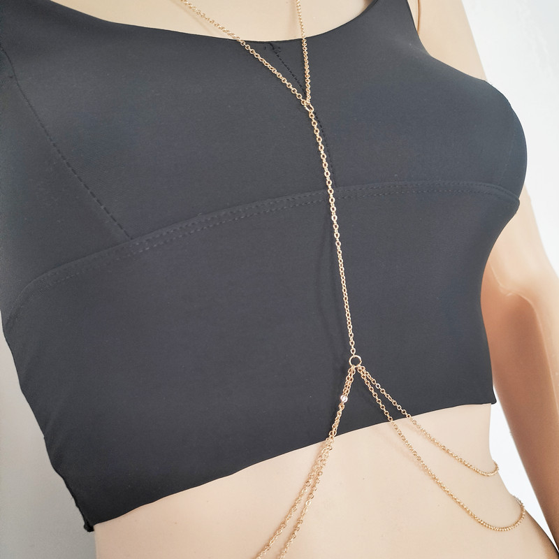 Кросс-бодийные европейские и американские аксессуары женская двойная модная цепочка из сплава однослойная цепочка для тела поясная цепочка оптом