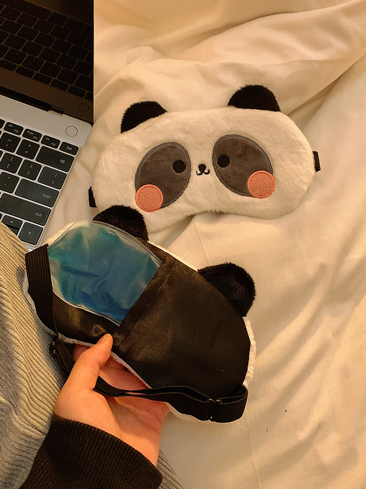 Cute Panda Eye Mask Girl's Shading Sleep Not Lunch Break Sleep Relieve Eye Fatigue Cartoon Hair Kay