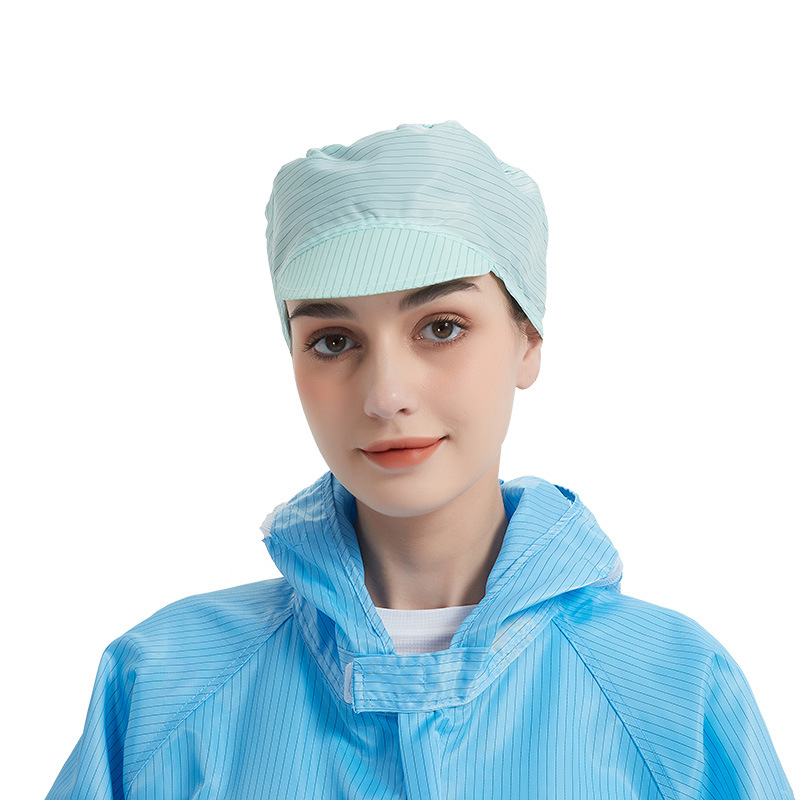 Factory Direct Sales Anti-Static Dust-Free Small Work Cap, Electronic Factory Work Workshop Clean Coat with Cap