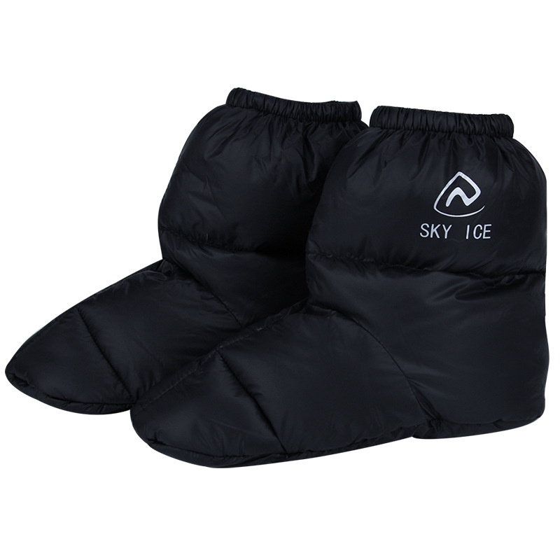 Outdoor Men's and Women's White Duck Down Socks Shoe Cover Waterproof Indoor Winter Warm Down Foot Cover