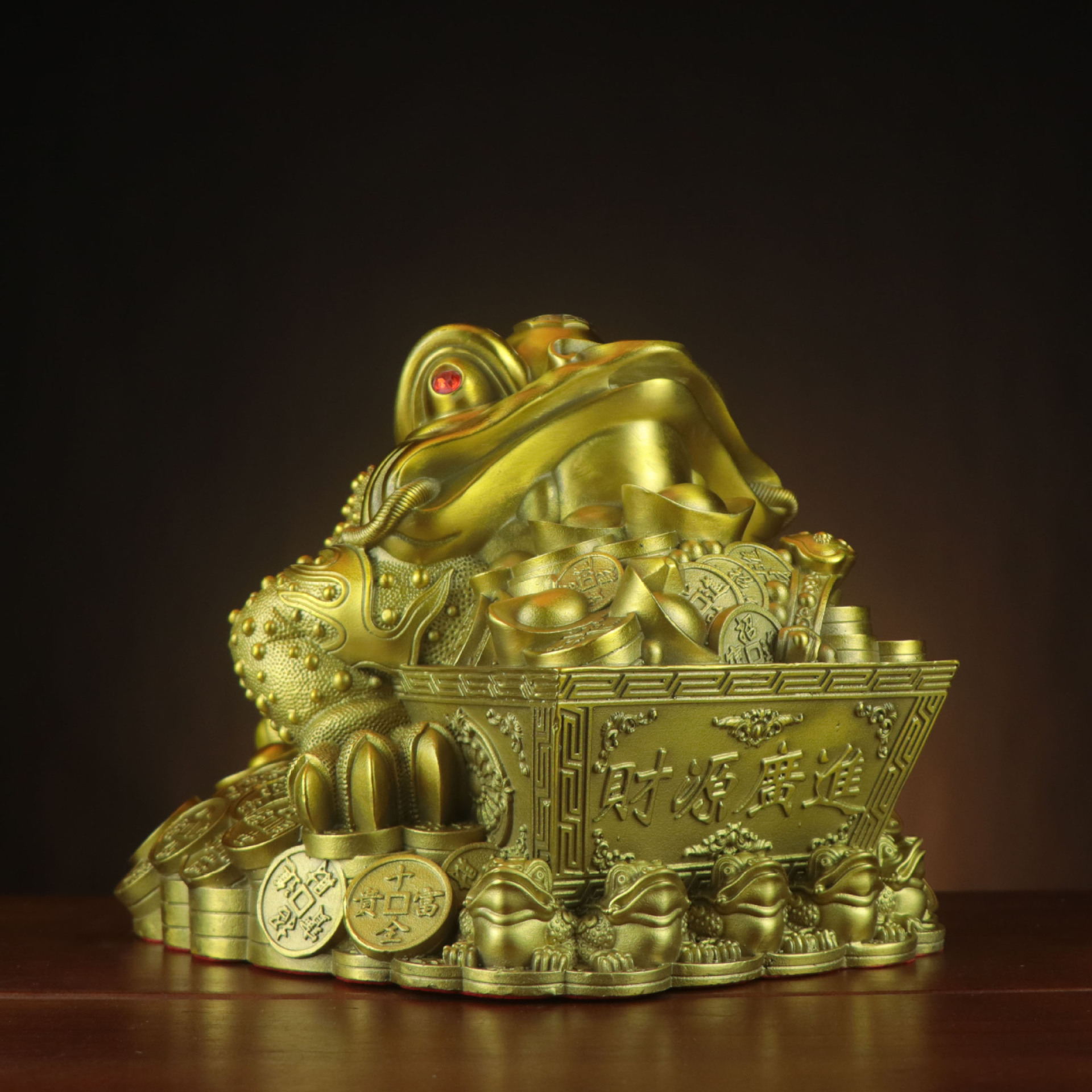 Yang Tongji Pure Brass Golden Toad, Prosperity and Wealth Golden Toad, Daily Fortune Golden Toad Home Store Copper Golden Toad Ornament