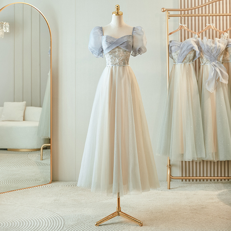 Wedding Bridesmaid Dress 2025 New Slim Sister Group Fairy Elegant Niche High-End Adult Dress Skirt Women Spring