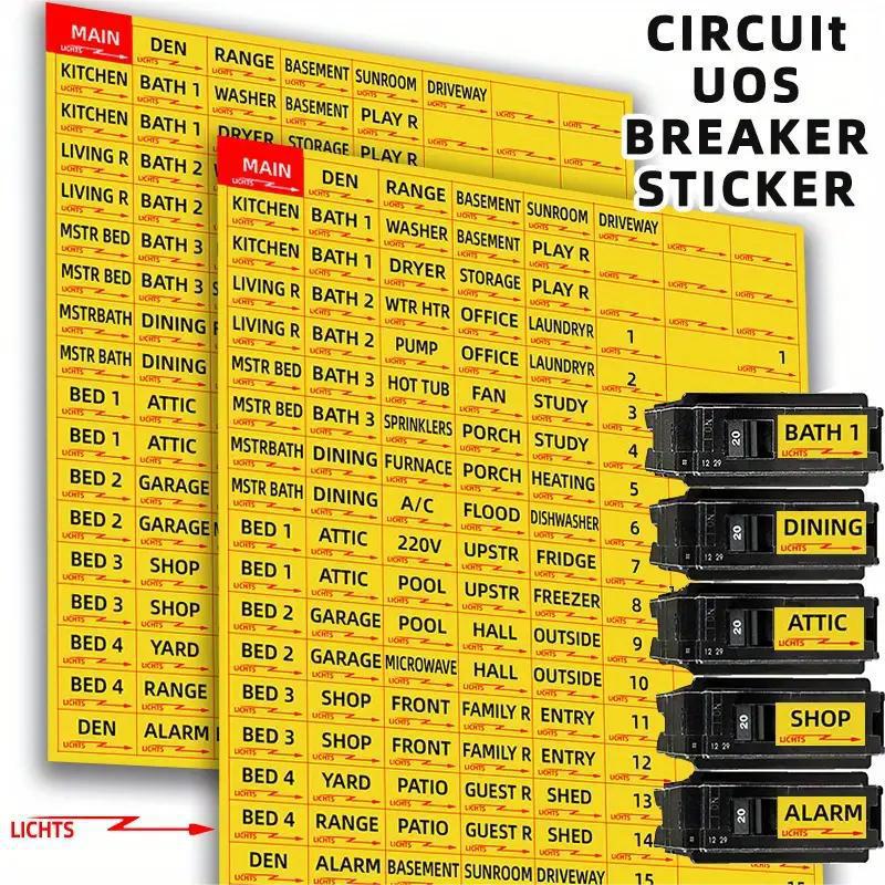 1 Piece/Pack, 129 Pieces/Piece, Circuit Breaker Sticker Fuse Box Identification Reminder Sticker Reminder Sticker for Easy Identification