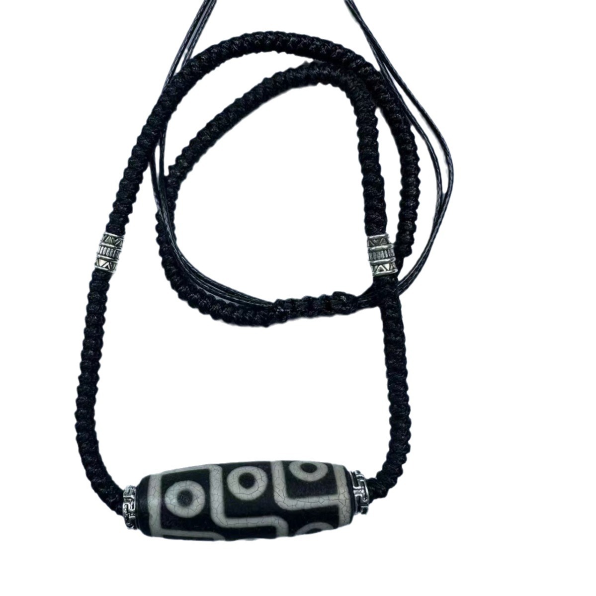 Wholesale Natural Agate Xizang-Style Antique White Old Cracked Nine-Eyed Dzi Bead Pendant Bodhi Loose Beads Accessories