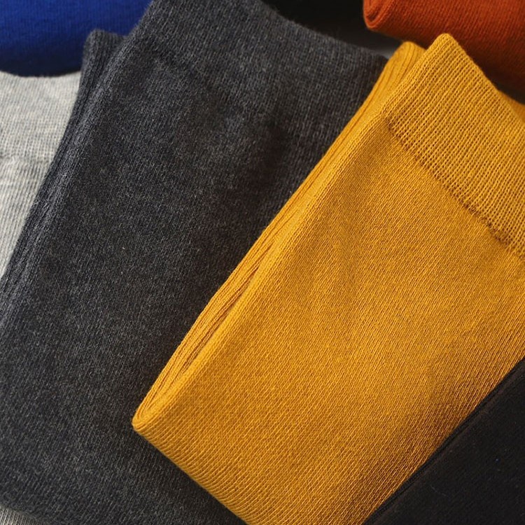 Shallow Zhu No Leggings Long Socks Monk Socks Yellow Cotton Gray Soil Yellow Large High Elastic Leg 9053