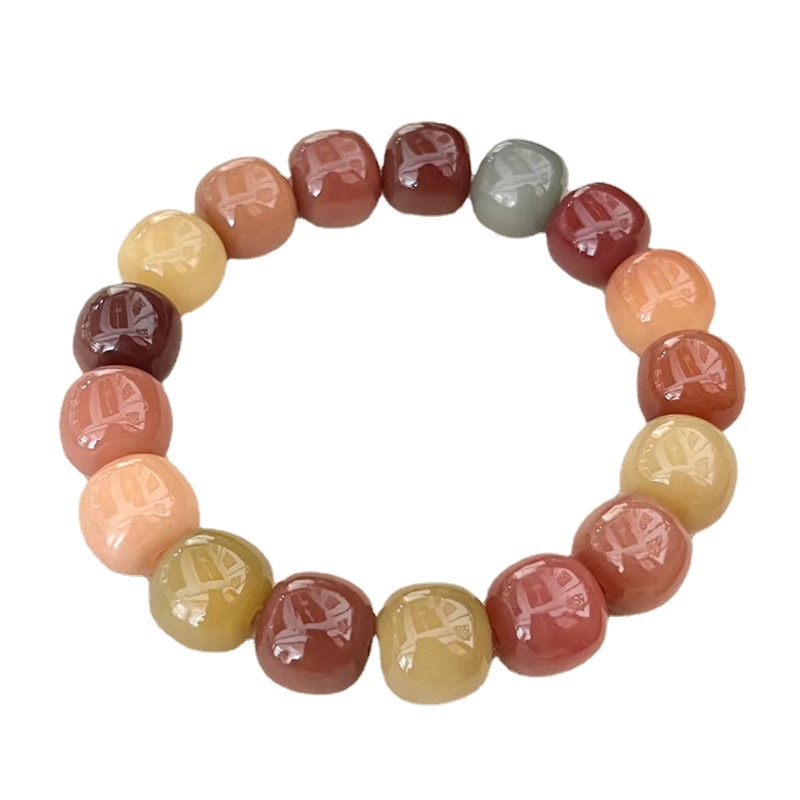Natural White Jade Bodhi Root Bracelet, High抛 Bodhi Beads, Soft Finger-Wrapped Men's and Women's Bracelets, Factory Direct Supply and Wholesale