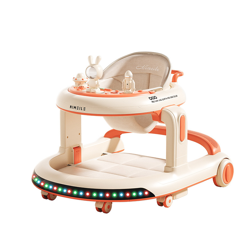 Baby walker anti-O-leg multi-function rollover trolley can sit baby walking walker