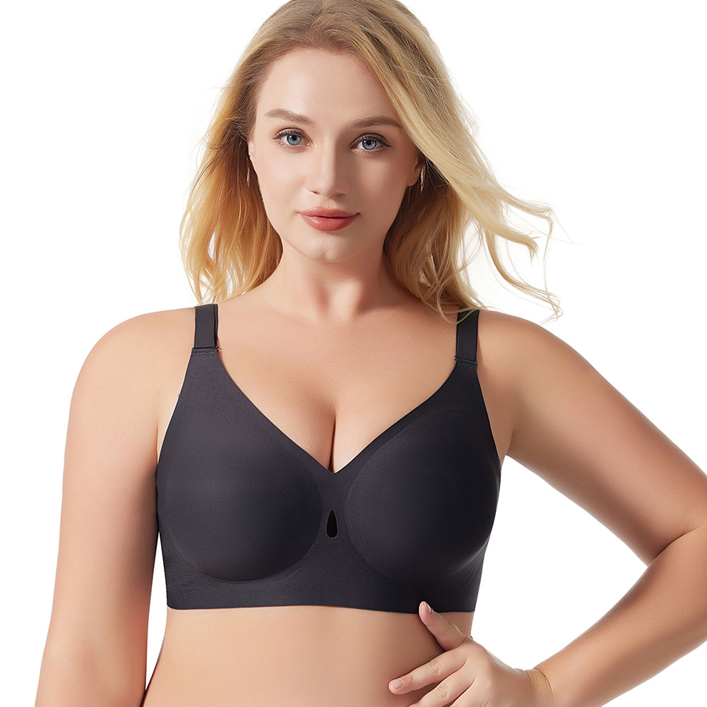 Amazon Cross-Border European and American Fashion Small Water Drop Glossy Seamless Large Size Bra Push-Up Bra Women's Underwear Wholesale