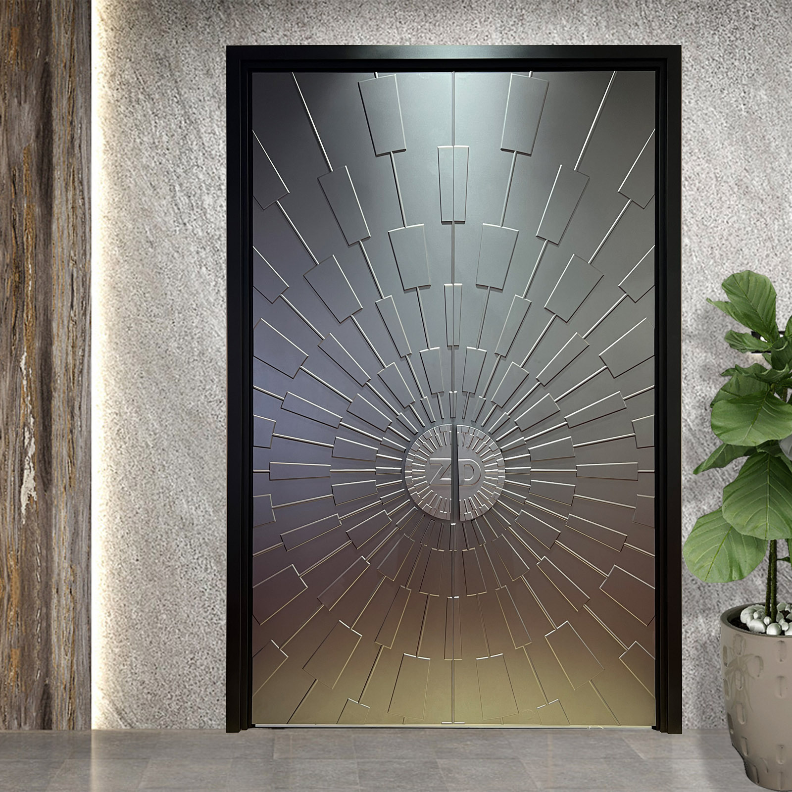 Cast Aluminum Door House Door Double Door Rural Rural Household Copper Door Anti-Theft Self-Built House Mother-In-Law Entry Door