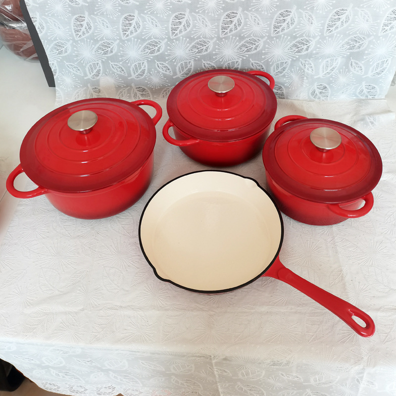 in stock enamel pot foreign trade export enamel cast iron cool color pot stew pot factory direct delivery on the same day