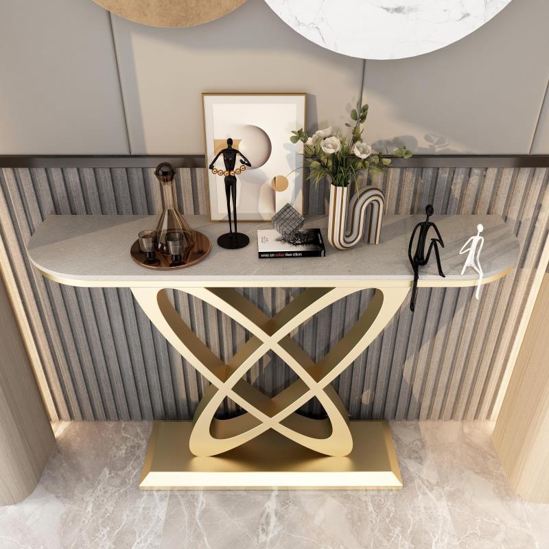 Italian-style light luxury Rock plate creative entrance table modern minimalist entrance corridor living room wall view entrance table
