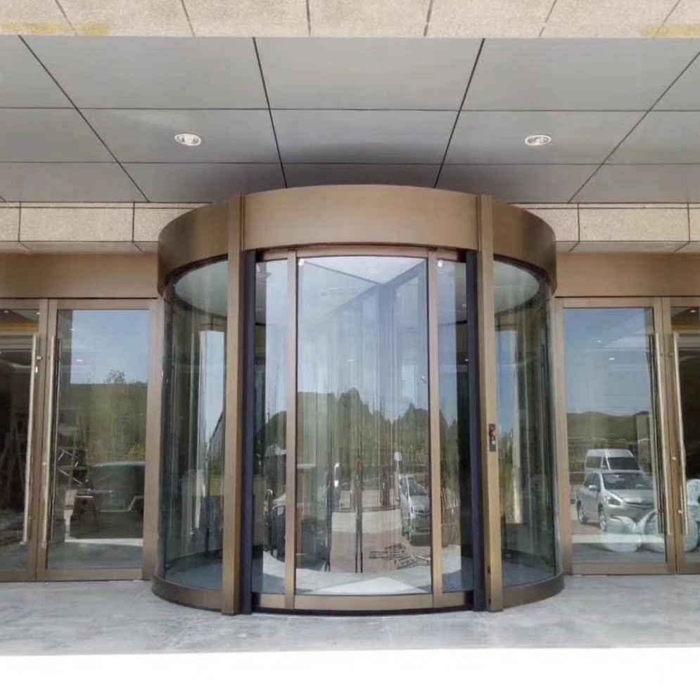 Company building revolving door glass revolving door two-wing automatic revolving door smart hotel glass ring column revolving door