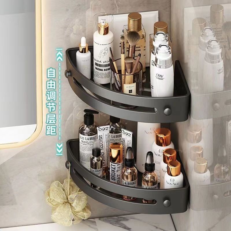 Punch-free Bathroom Tripod Toilet Washstand Wall-mounted Storage Rack Toilet Toilet Kitchen Storage Rack