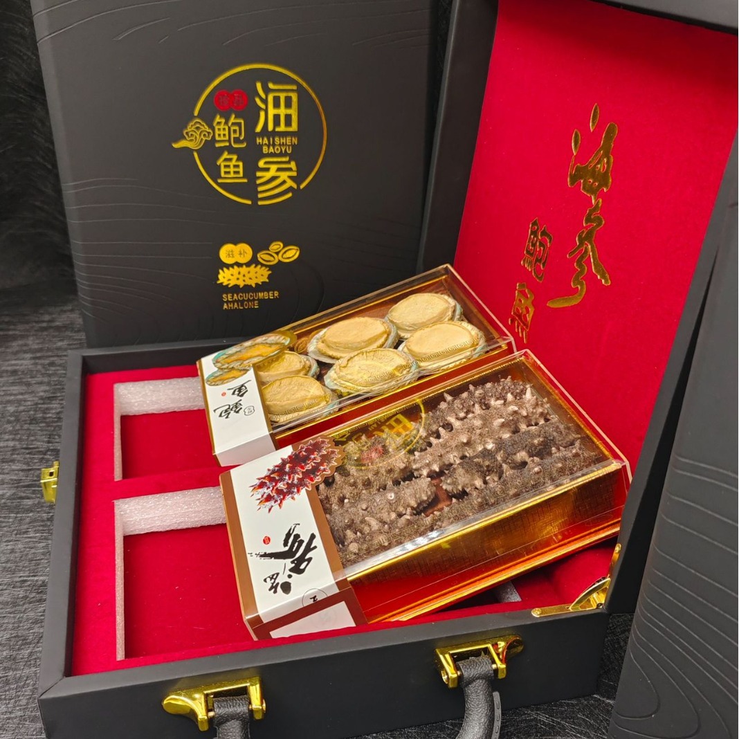 Specialty Dried Sea Cucumber Large Abalone Gift Box Double Seafood Dry Goods Mid-autumn Festival Spring Festival Gift Ginseng Abalone Gift Box