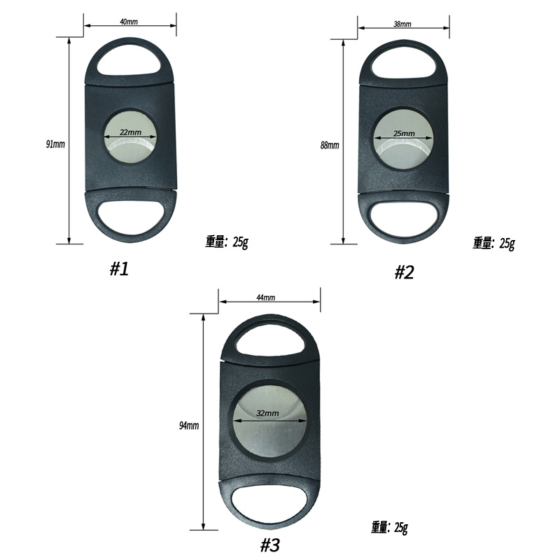 Factory direct selling large aperture cigar scissors cigar smoking set manual cigarette breaker portable plastic cigar scissors