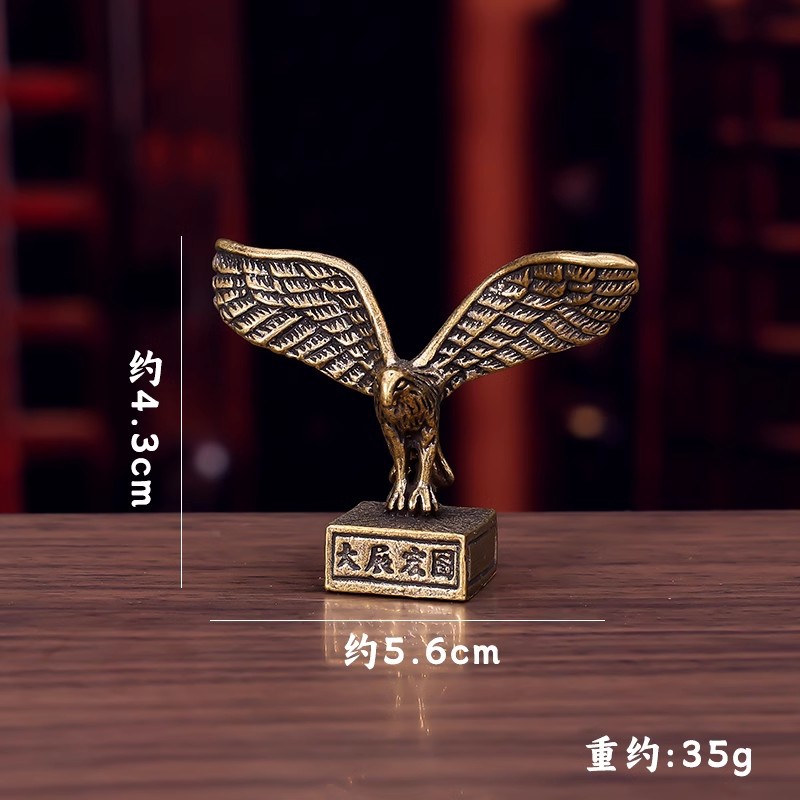 Brass Big Show Grand Eagle Ornaments Creative Living Room Office Tea Pet Retro Copper Eagle Crafts Small Ornaments