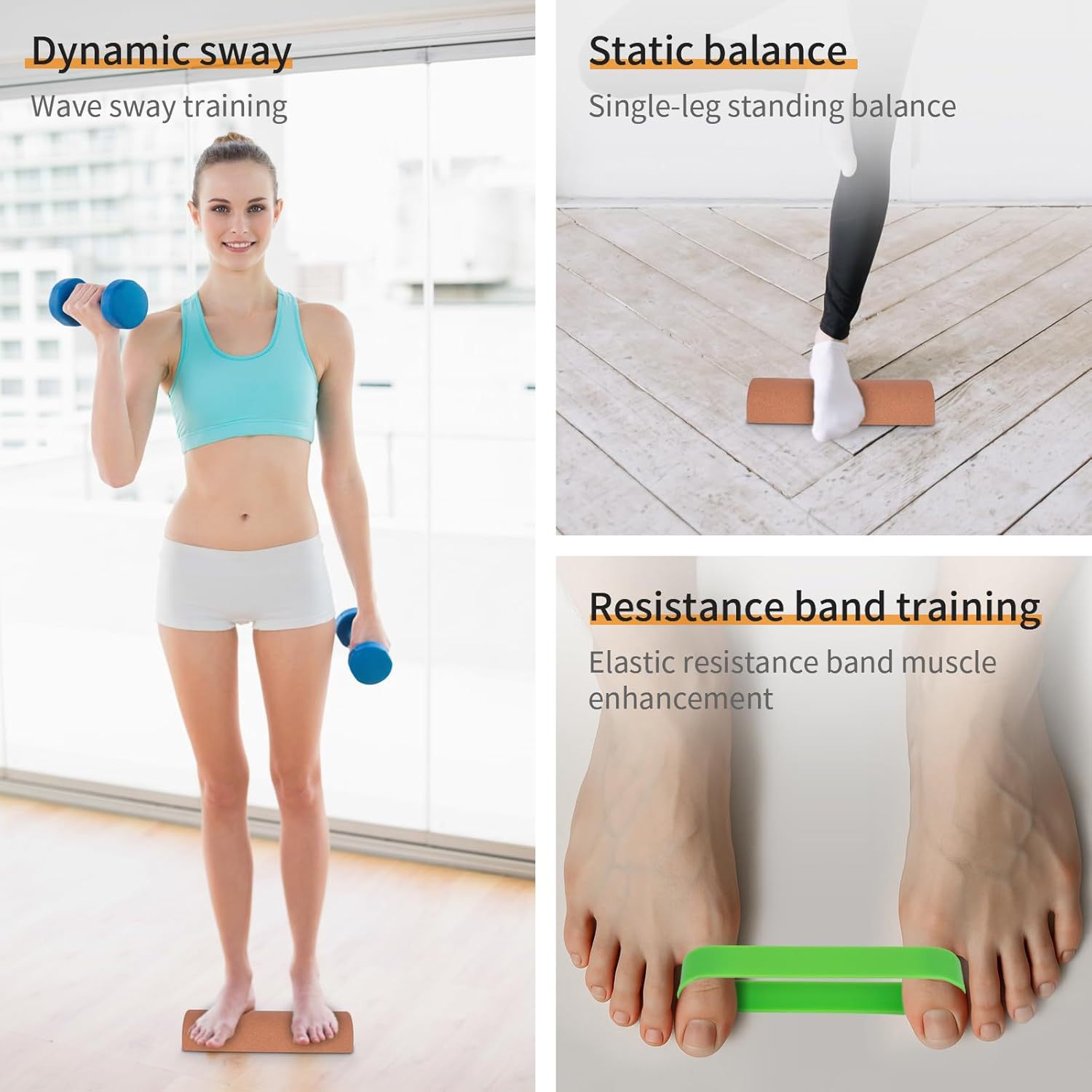 Cork Balance Board Foot Strength Trainer Set Ninti Balance Board