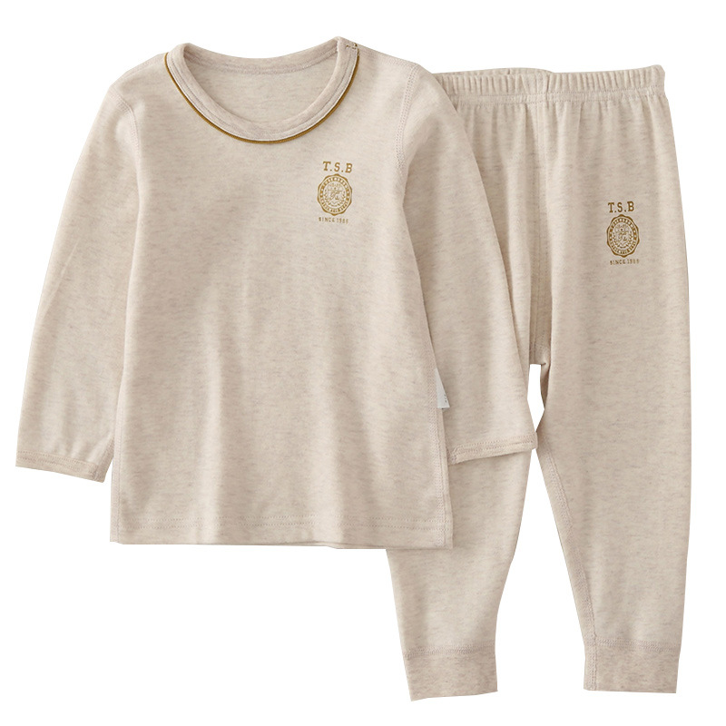 Baby's Pure Cotton Warm Clothes Set Autumn and Winter Boys' Autumn Clothes and Pants Thickened Children's Base Underwear Boys' Home Clothes