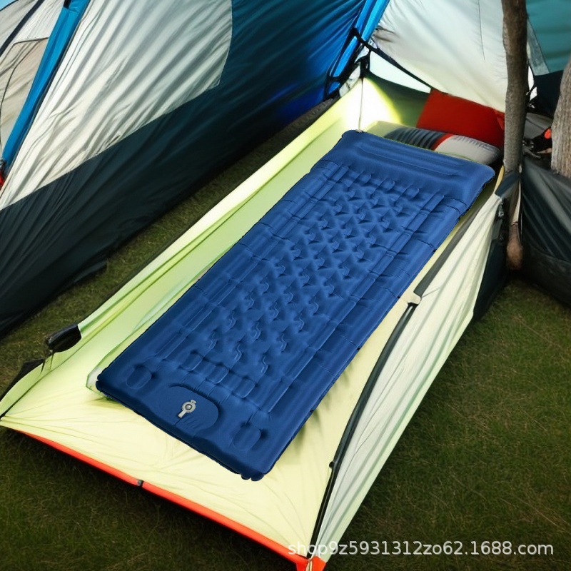 Inflatable Mat for Outdoor Single-Person Camping, Foot-Operated Inflatable Bed, High R-Value Inflatable Mattress, Air Mattress Specifically for Camping