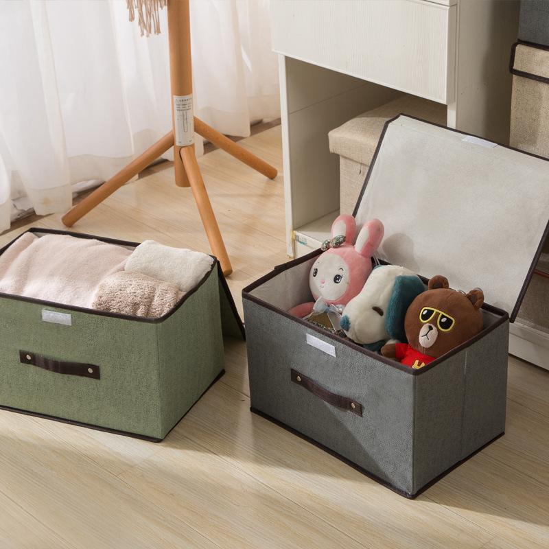 Home Fabric Two-Piece Storage Box Foldable Clothes Storage and Tacky Box Household Non-Woven Fabric Dust-proof Storage Box