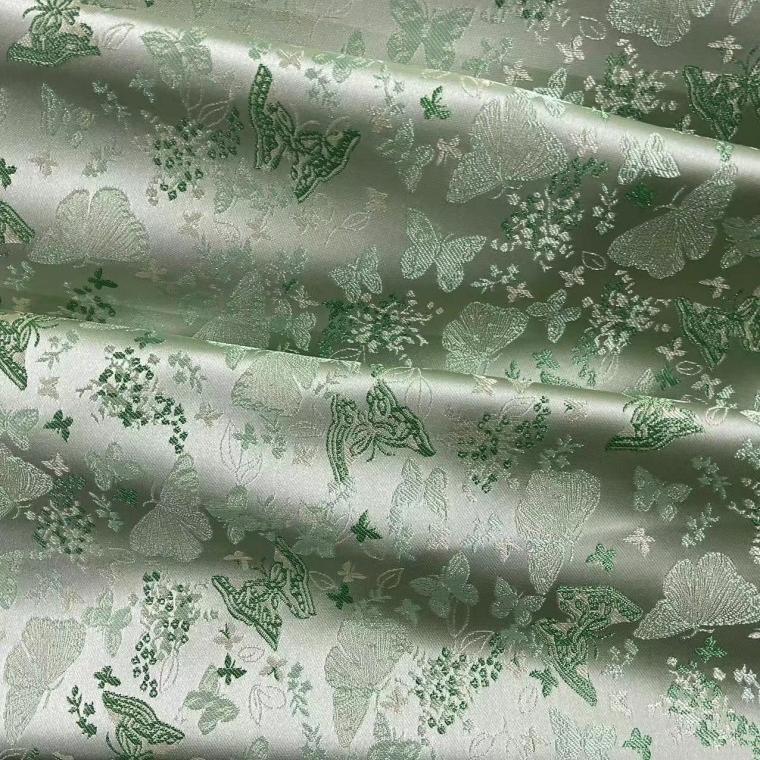 High Precision Butterfly Yarn-dyed Large Jacquard All Polyester Song Brocade Brocade Vest Cotton-padded Jacket New Chinese Style Top Fabric Fabric