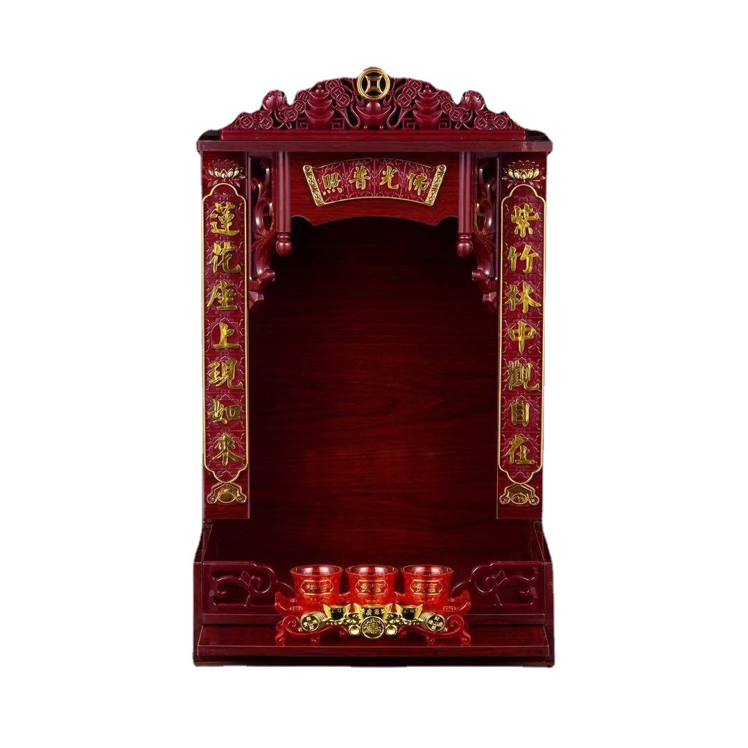 Shrine shrine worship table Guan Gong God of Wealth Guanyin wall-mounted worship table hanging cabinet standing cabinet God table