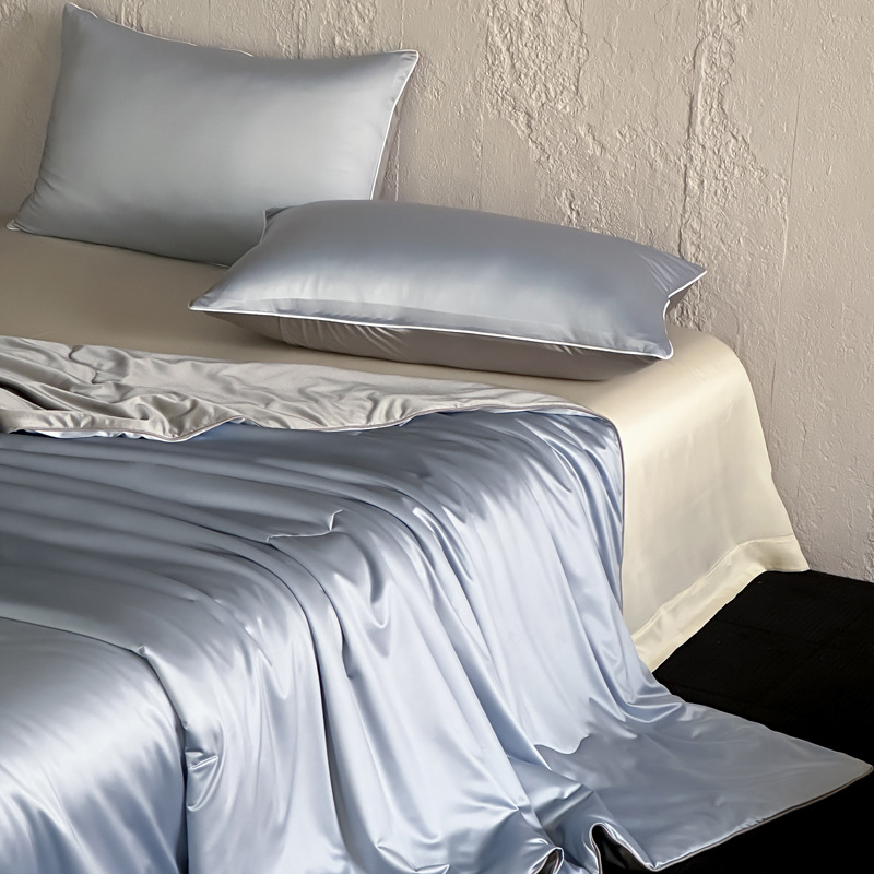 2025 Новый Ланся Юньцзи шелковое охлаждающее летнее одеяло односпальное летнее одеяло 200*230 ледяная пряжа синий